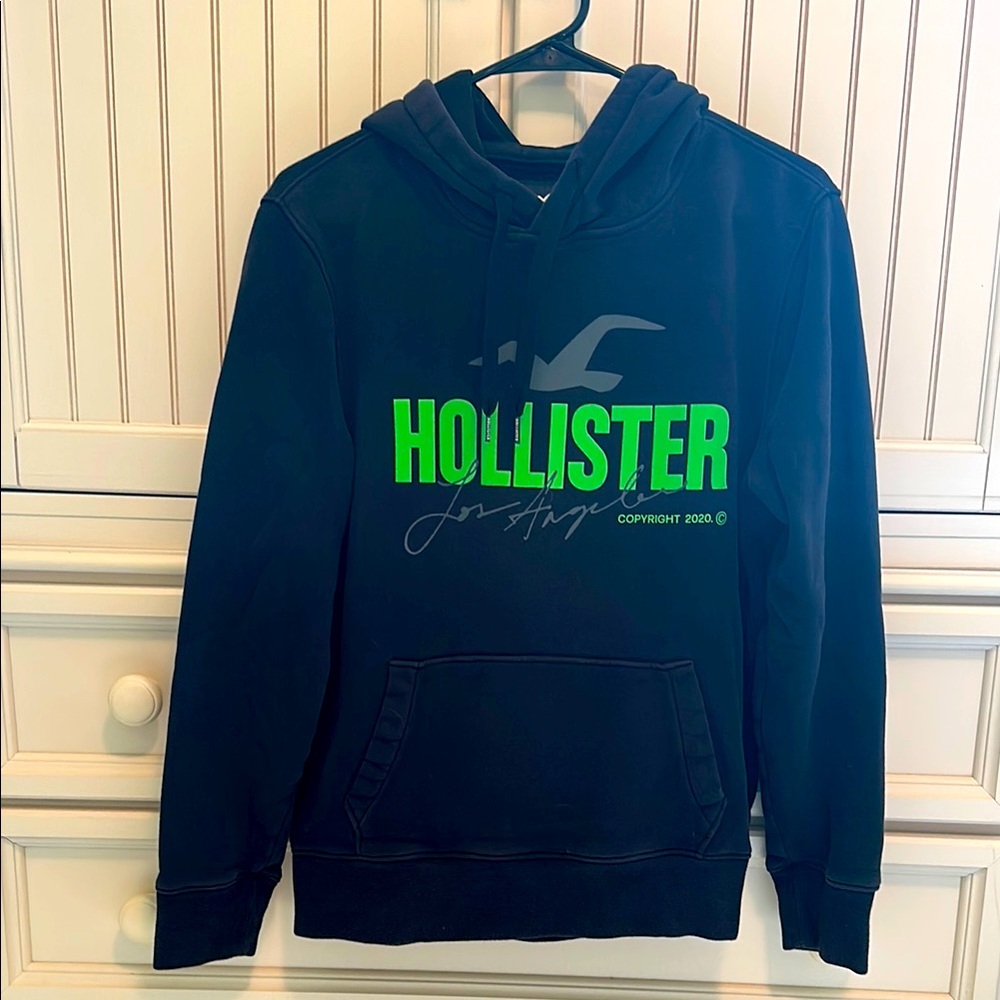 Hollister Black Sweater Bold Neon Branding